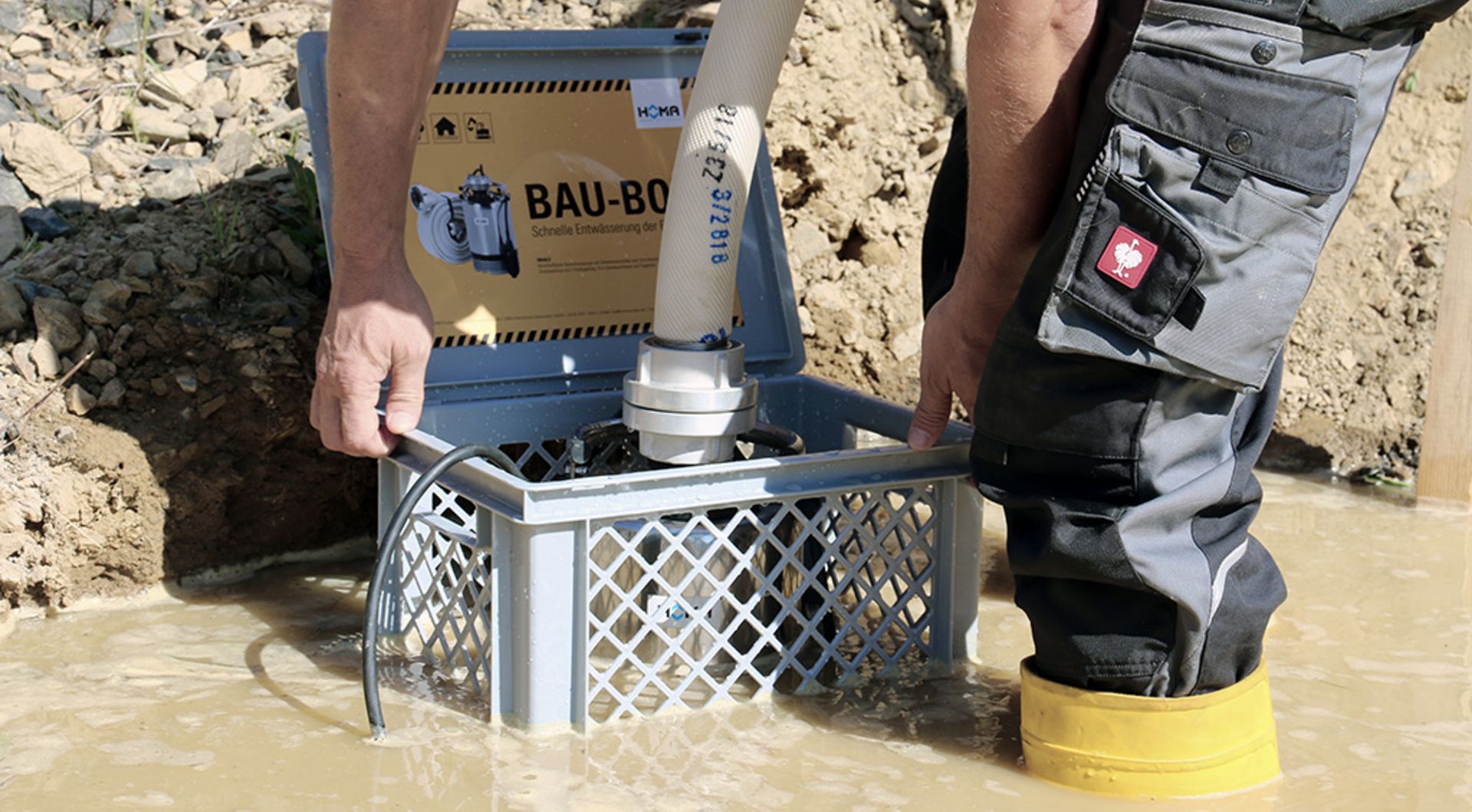 Homa Baubox Baustellenpumpe für Baugruben Flutset